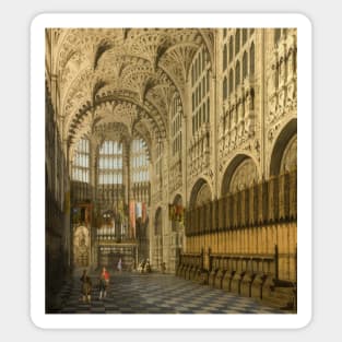 an interior view of the henry vii chapel westminster abbey canaletto - Canaletto Sticker